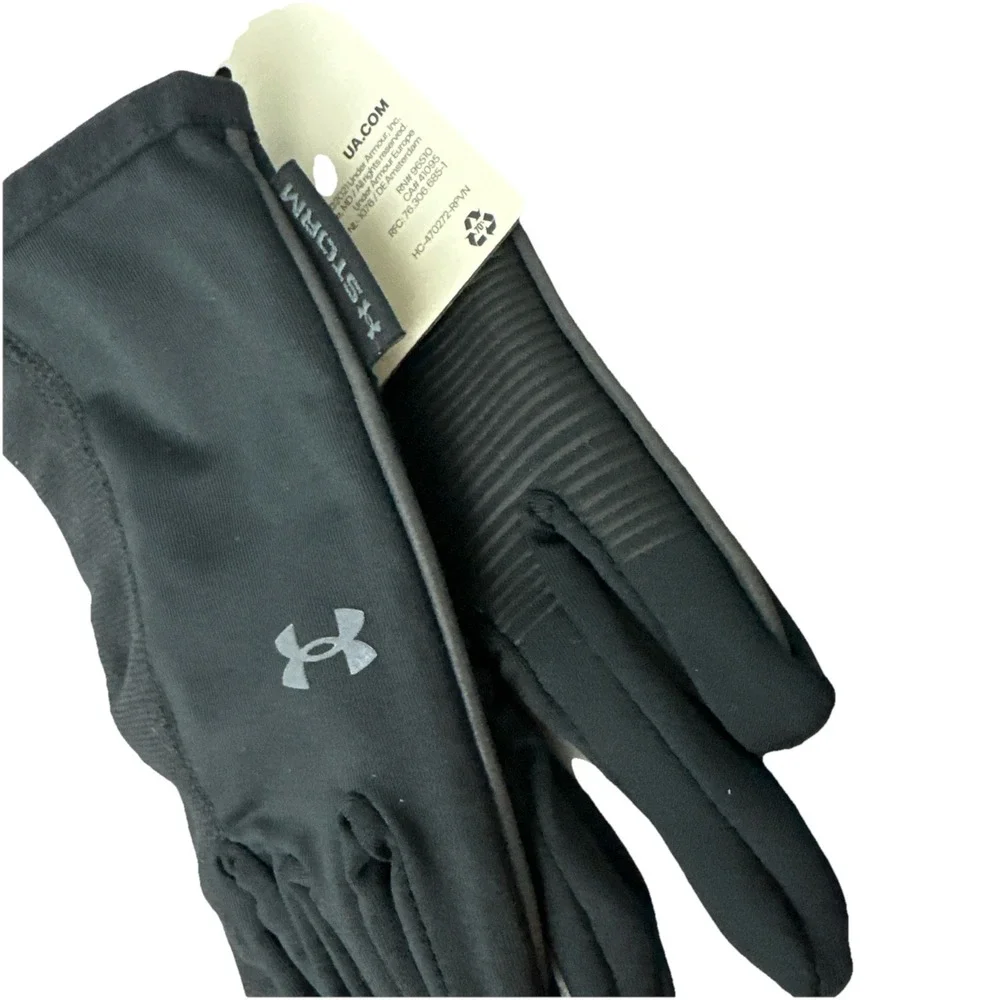 Under Armour Women's Storm Run Liner gloves Touchscreen Compatible size L Black‎